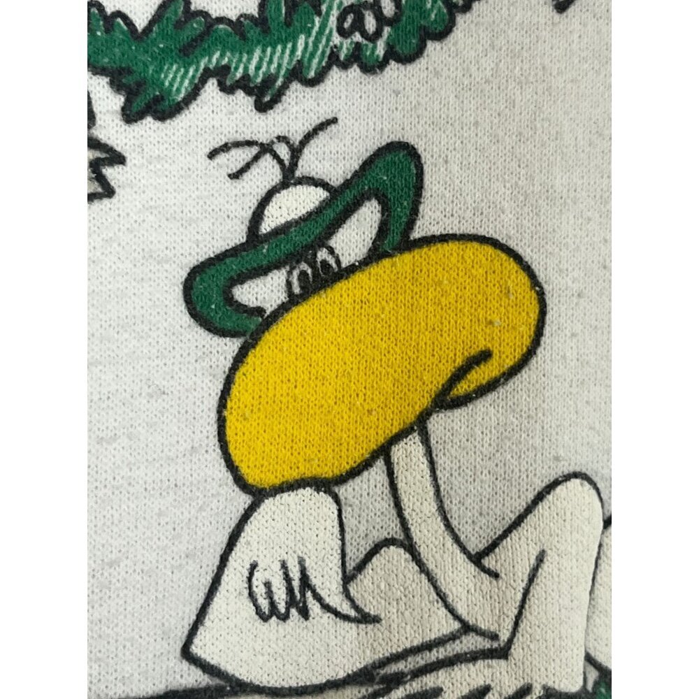 Vintage Christmas Sweatshirt White M Holiday Metallic Retro 80s Graphic Cartoon - Picture 4 of 14